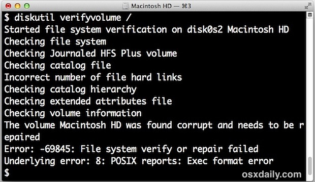 powerful mac terminal commands for repair